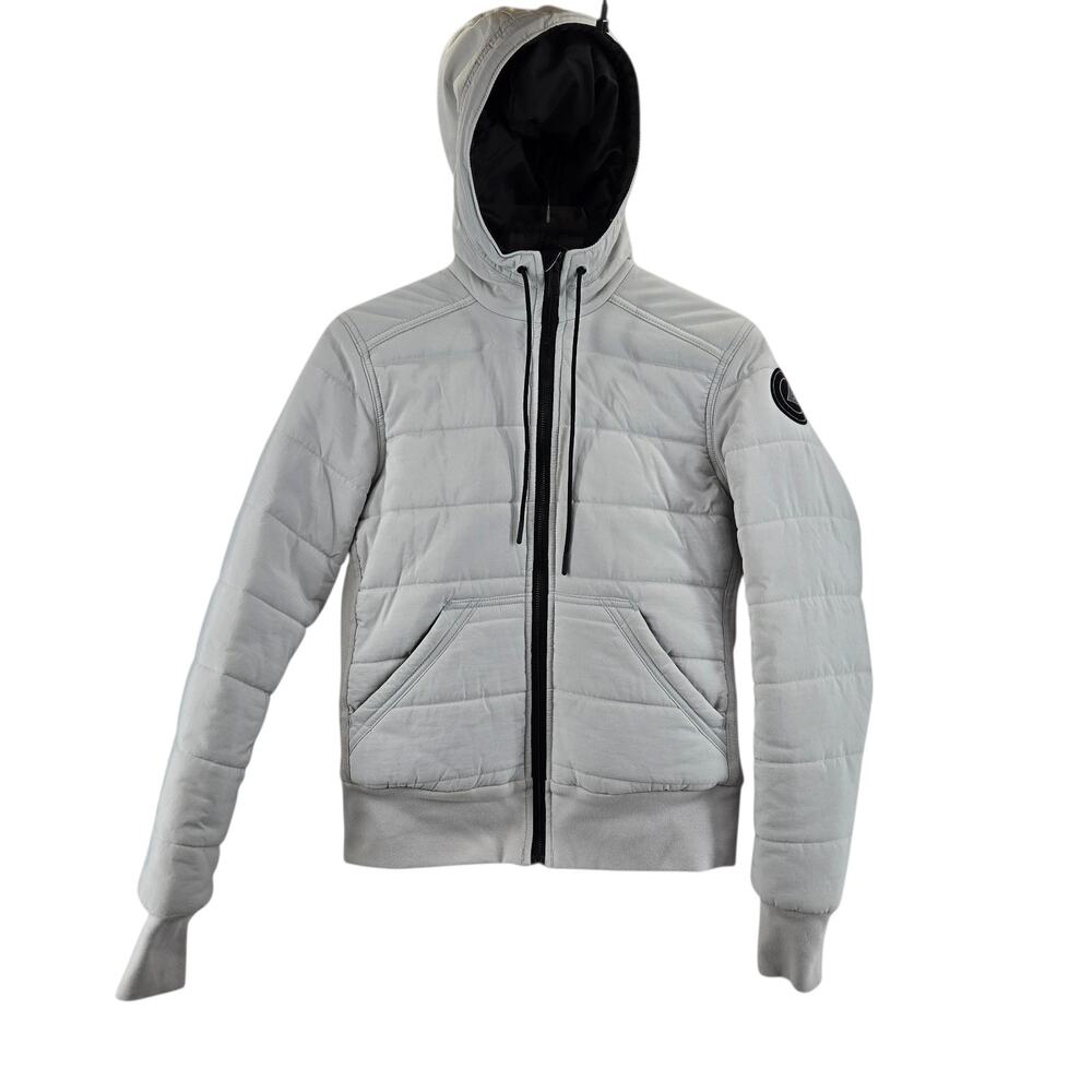 American Giant Blizzard Puffer Jacket Womens XS Extra‎ Small Gray White Hood